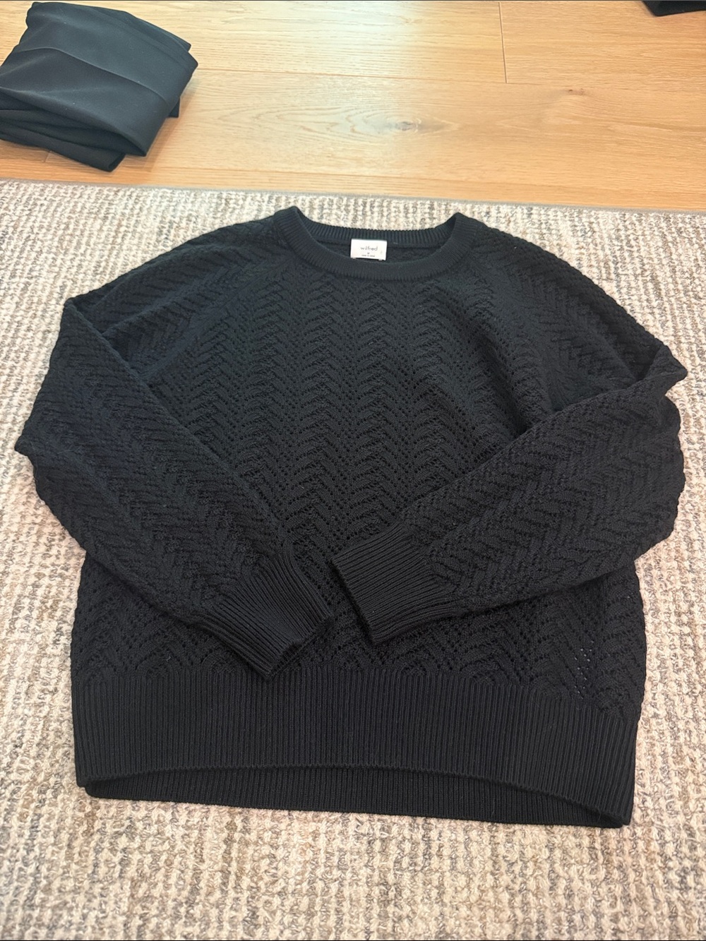 Wilfred Black Textured Crewneck Sweater